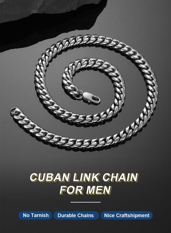 ChainsPro قلادة رجالية من الفولاذ المقاوم للصدأ من ChainsPro، سلسلة كوبية، 10 مم، 18 بوصة، مجوهرات هيب هوب - Image 2